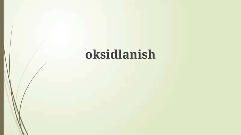 Oksidlanish