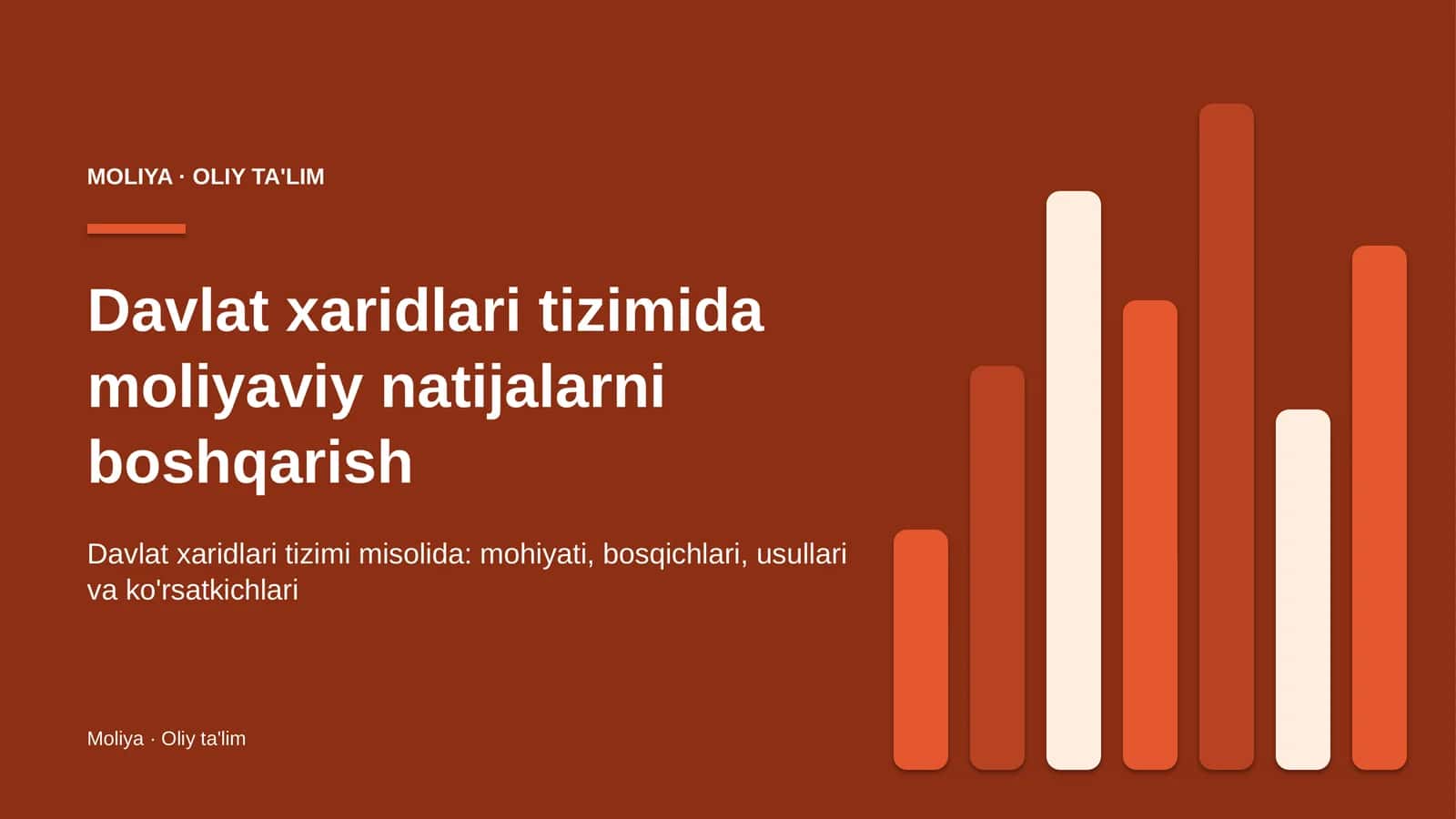 Davlat xaridlari tizimida moliyaviy natijalarni boshqarish