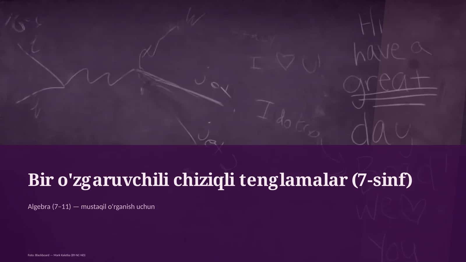 Bir o'zgaruvchili chiziqli tenglamalar (7-sinf)
