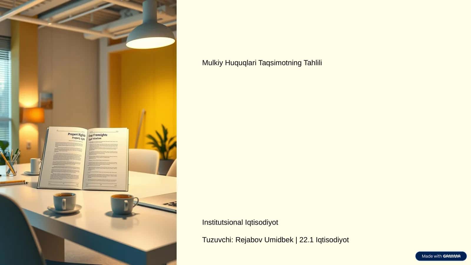 Mulkiy Huquqlari Taqsimotning Tahlili