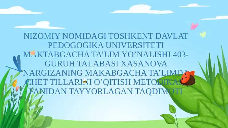 Chet tillarini o'qitish metodikasi