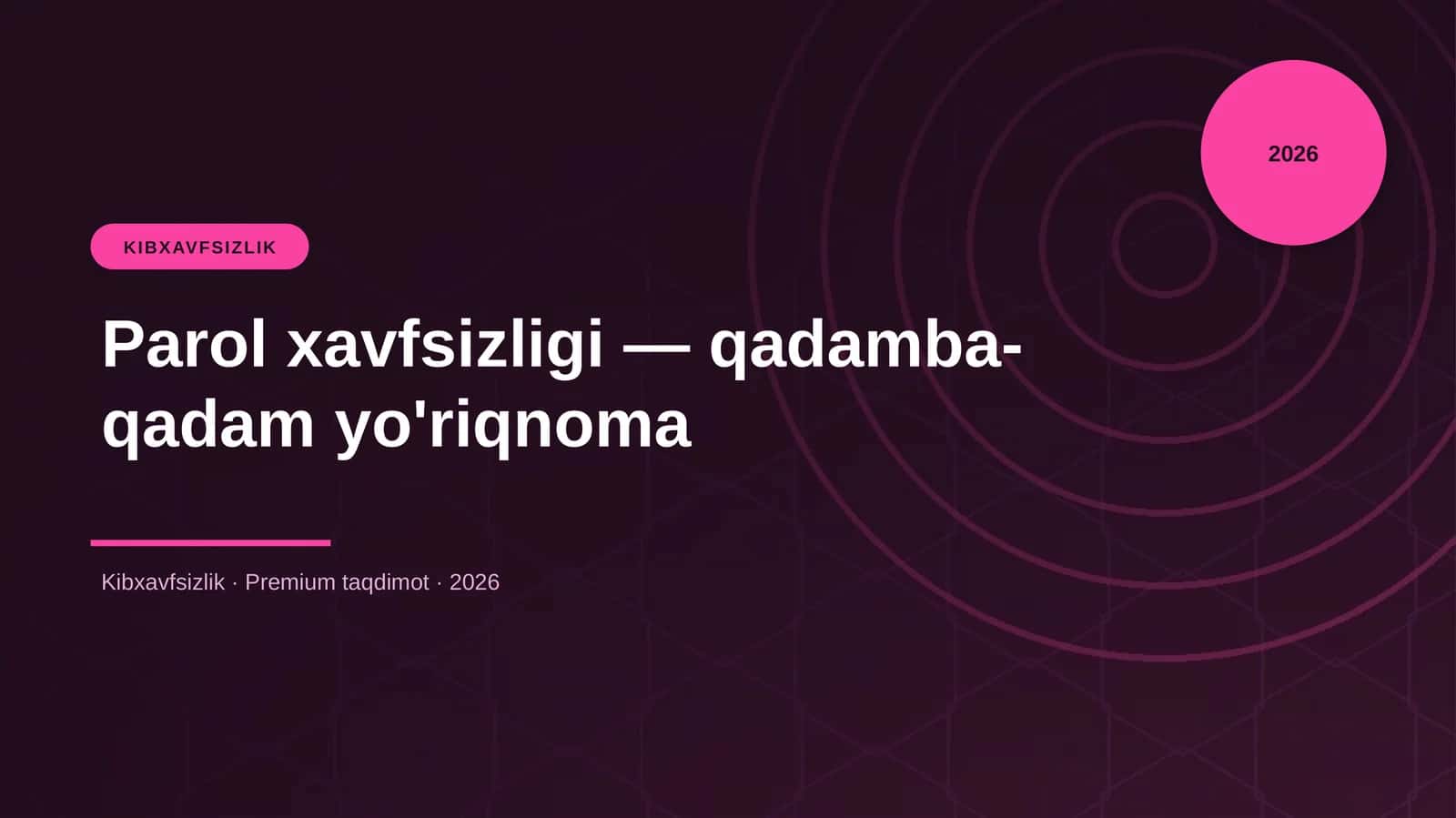 Parol xavfsizligi — qadamba-qadam yo'riqnoma