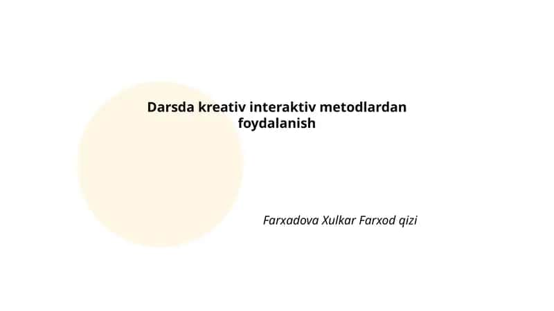 Kreativ interaktiv metodlar