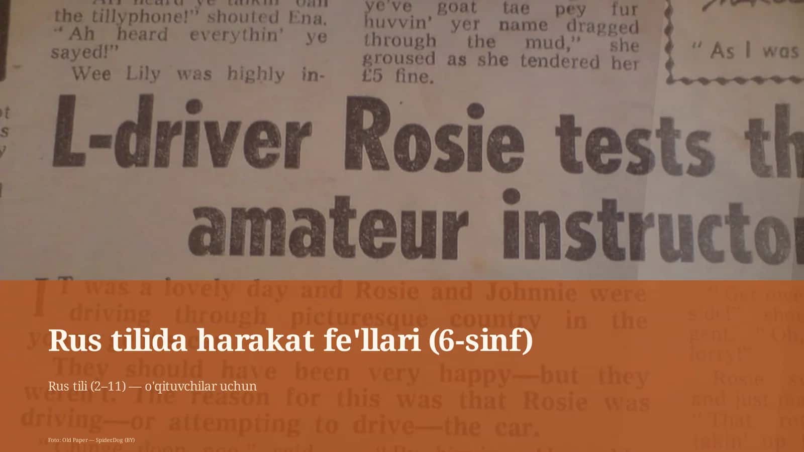 Rus tilida harakat fe'llari (6-sinf)