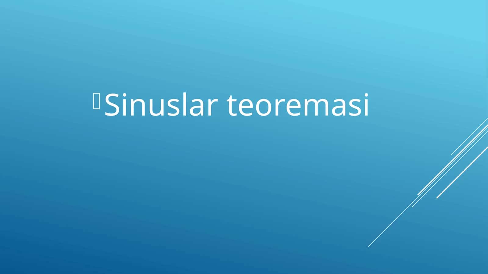 Sinuslar teoremasi