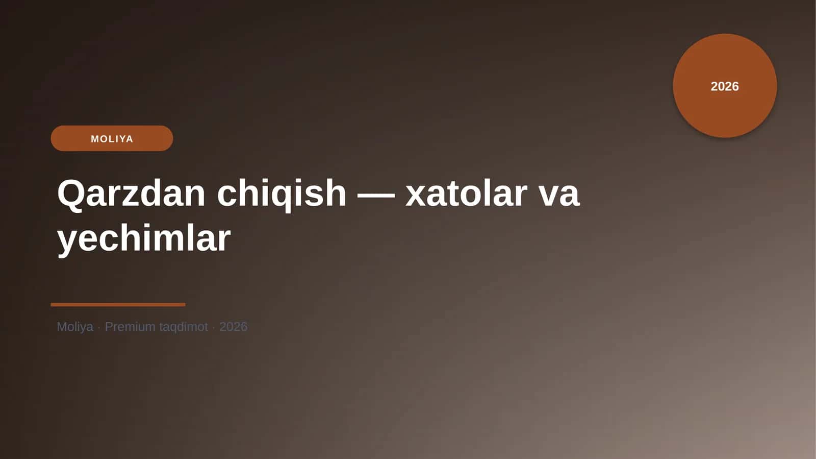 Qarzdan chiqish — xatolar va yechimlar