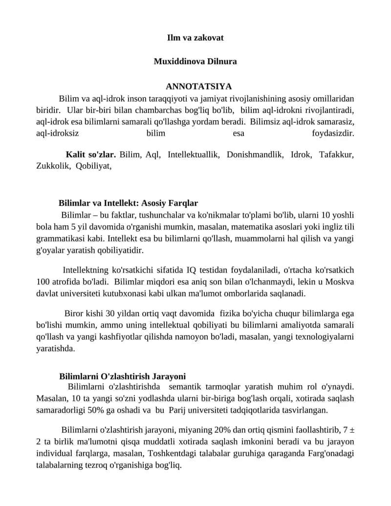Ilm va zakovat