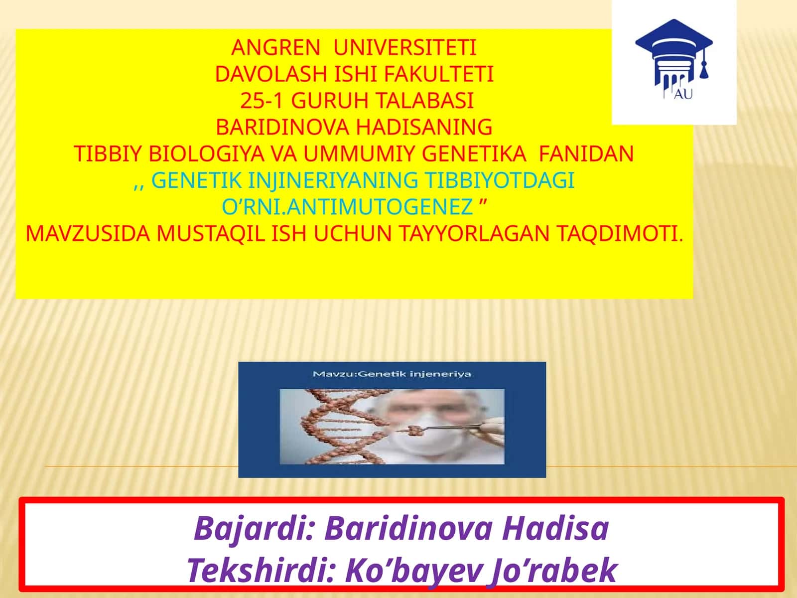 Genetik injeneriya va antimutogenez