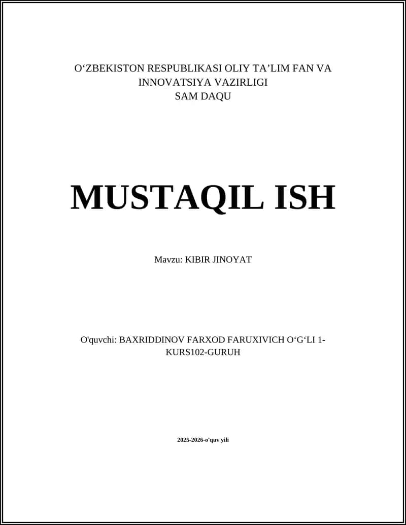 KIBIR JINOYAT