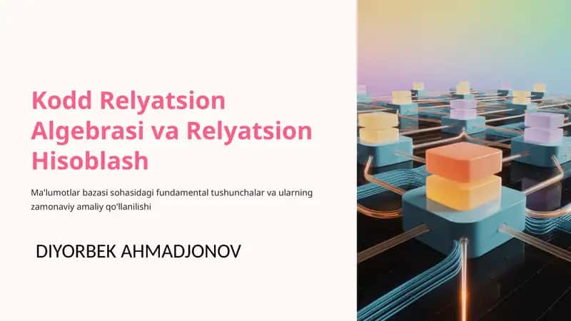 Relyatsion Ma'lumotlar Bazasi Asoslari