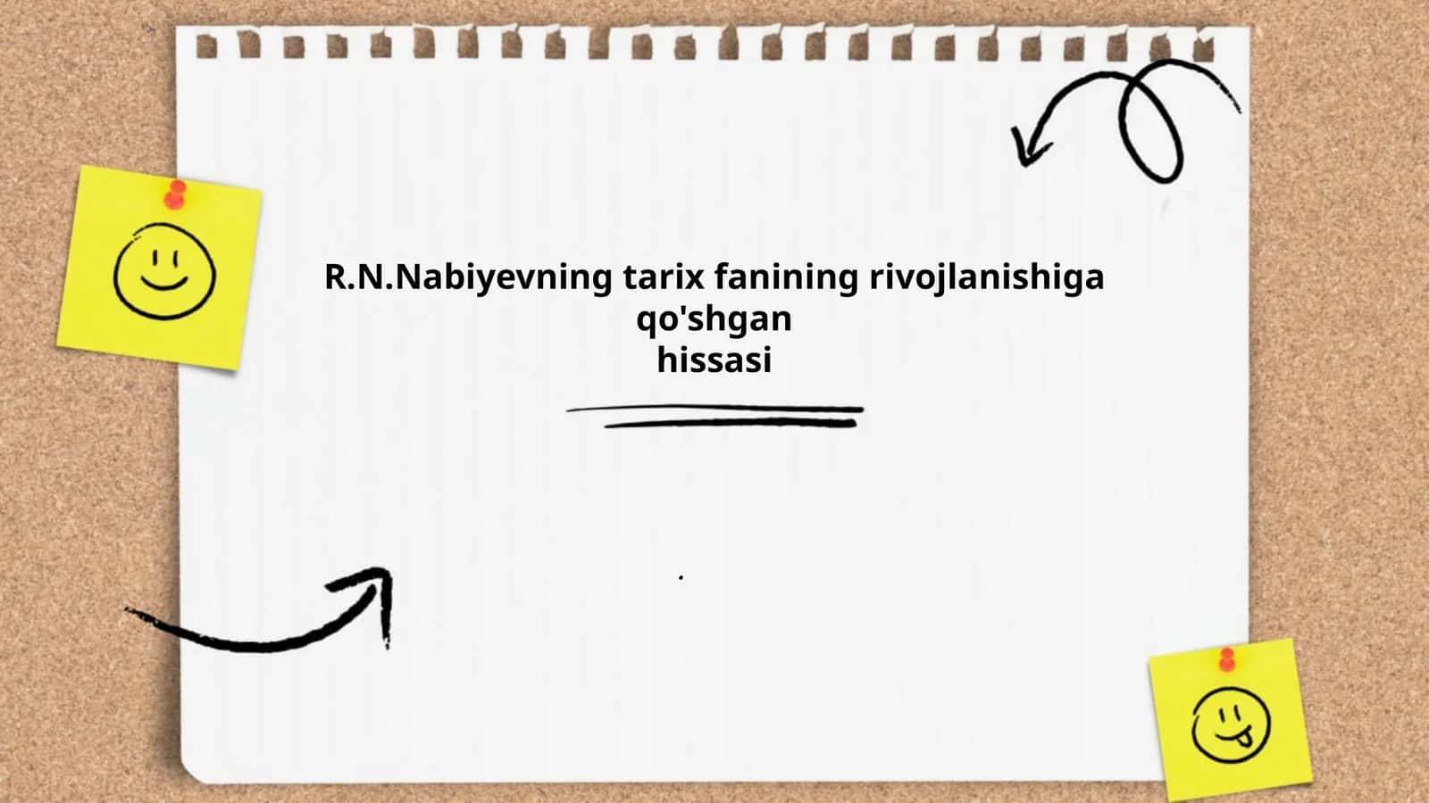 R.N.Nabiyevning tarix fanining rivojlanishiga qo'shgan hissasi