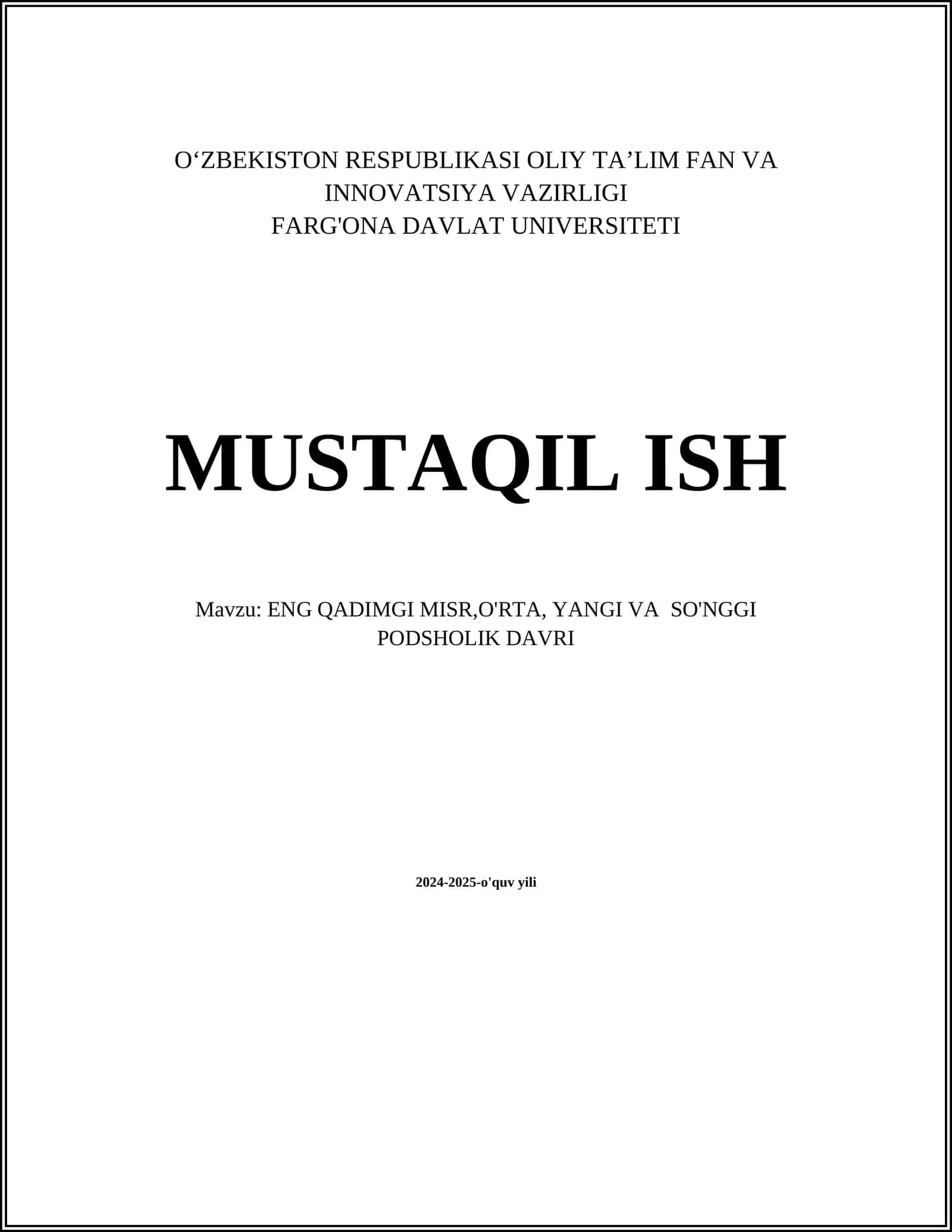 Qadimgi Misr tarixi