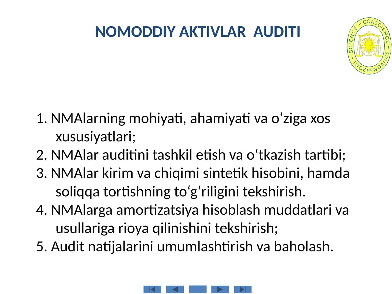 NOMODDIY AKTIVLAR AUDITI