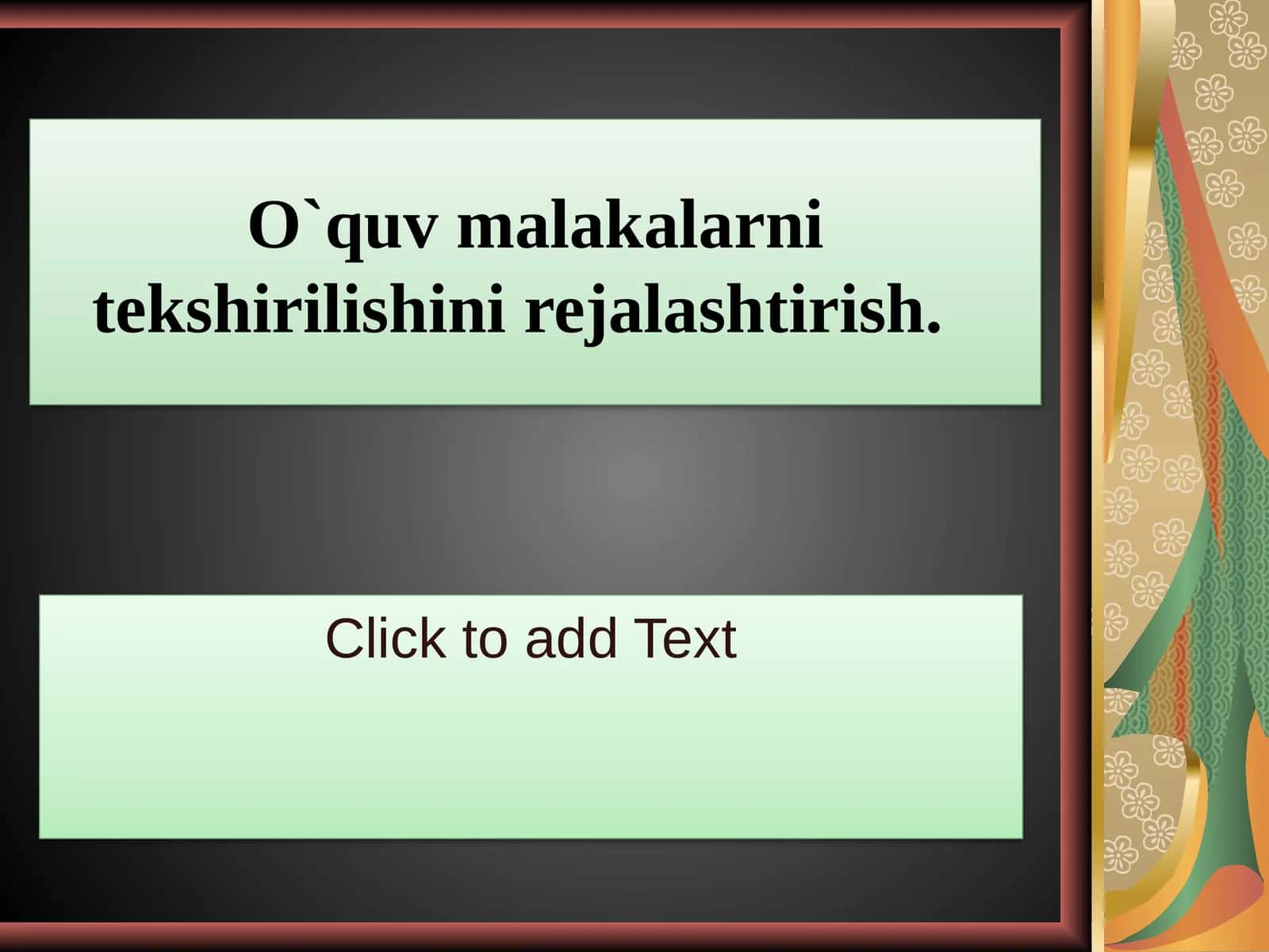 O`quv malakalarni tekshirilishini rejalashtirish