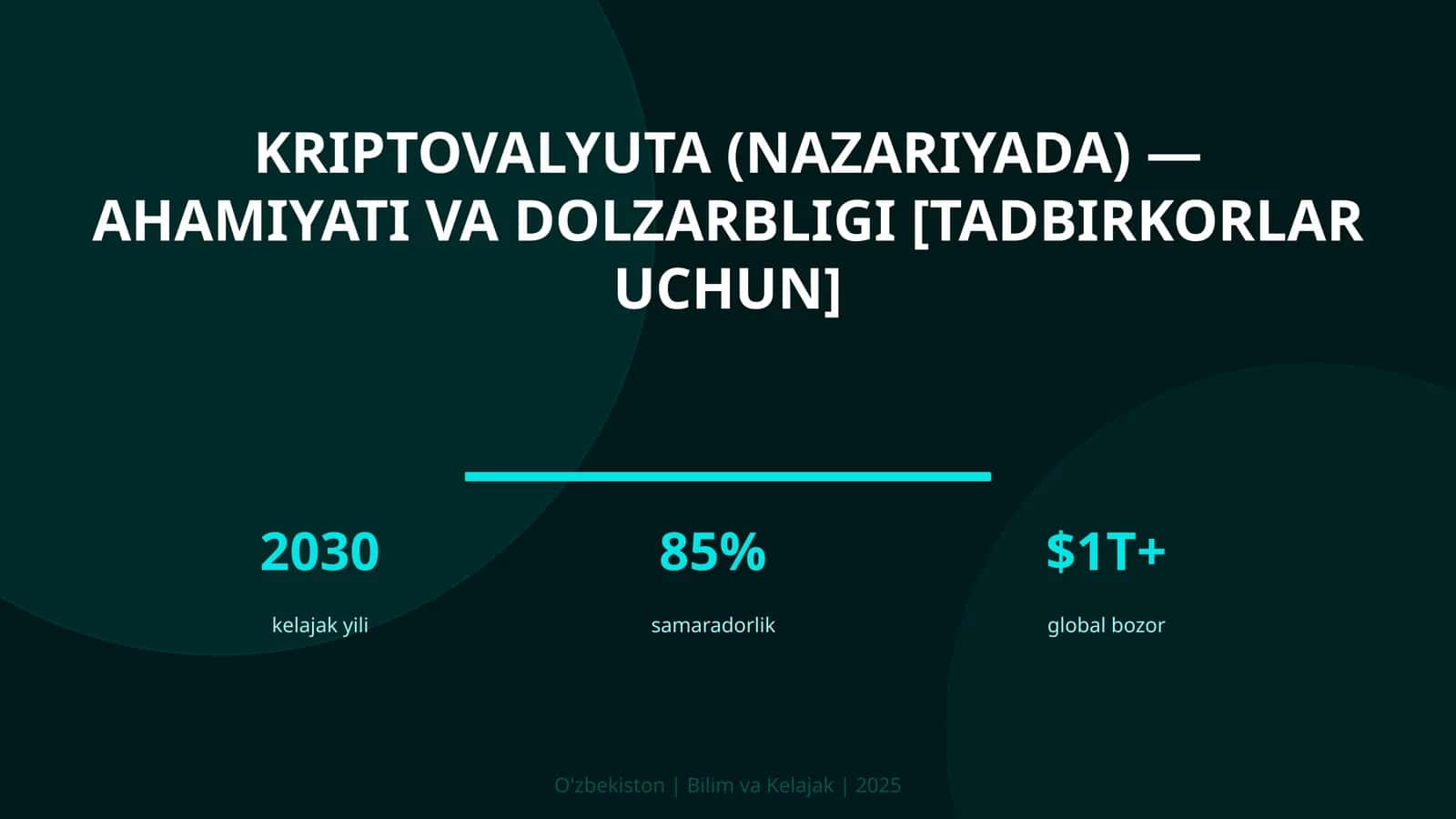 KRIPTOVALYUTA (NAZARIYADA) — AHAMIYATI VA DOLZARBLIGI