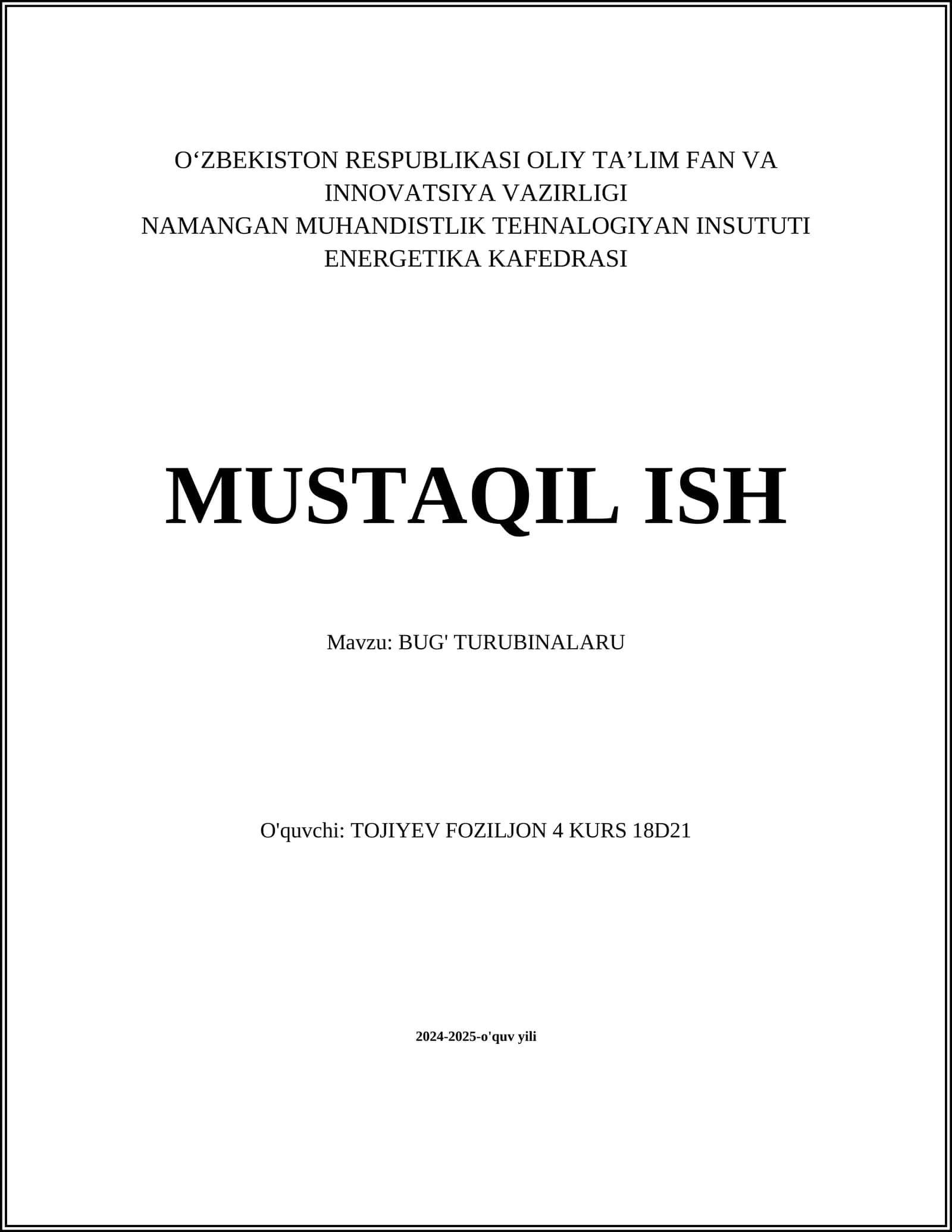 BUG' TURUBINALARU