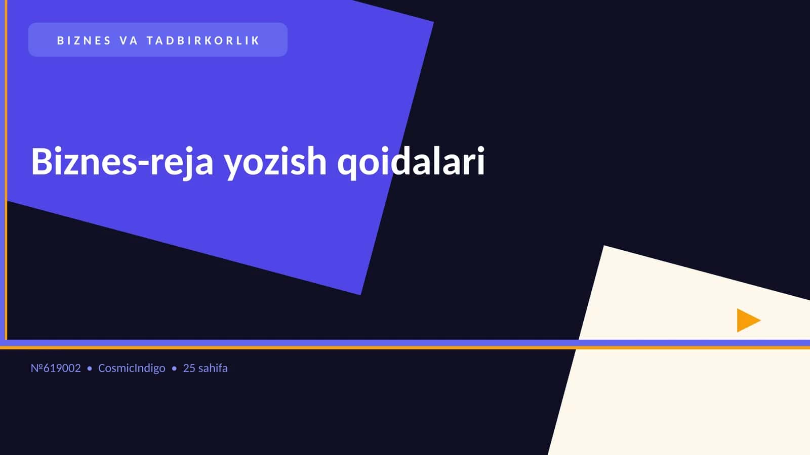 Biznes-reja yozish qoidalari