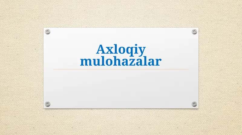 Axloqiymulohazalar
