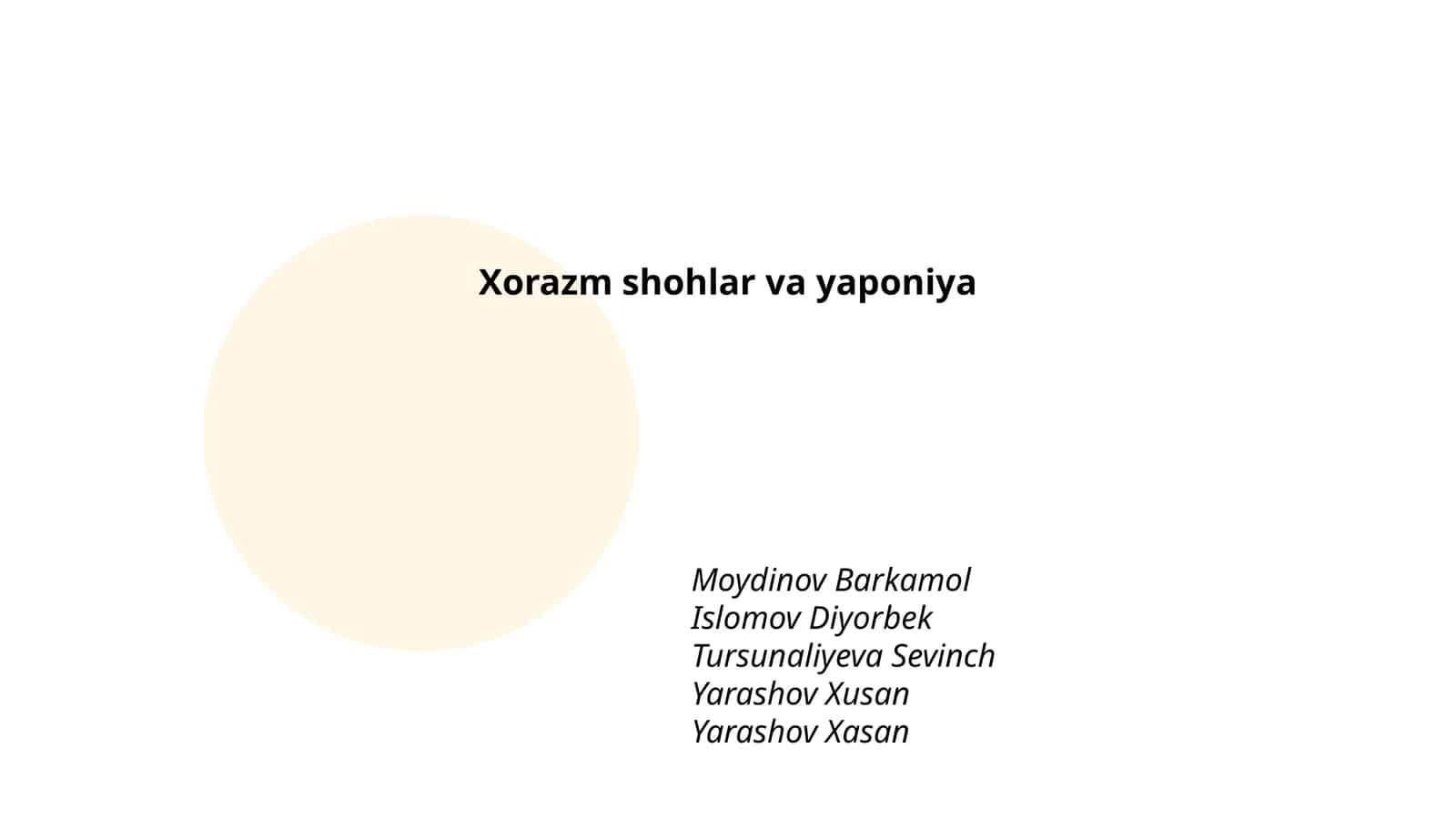 Xorazm shohlar va yaponiya