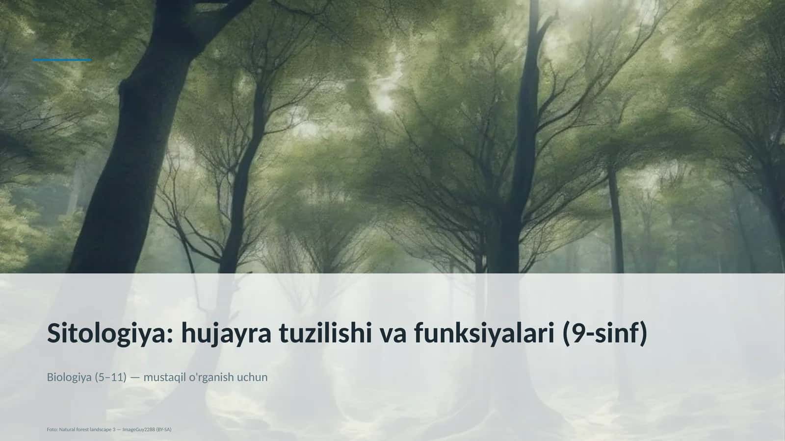 Sitologiya: hujayra tuzilishi va funksiyalari (9-sinf)
