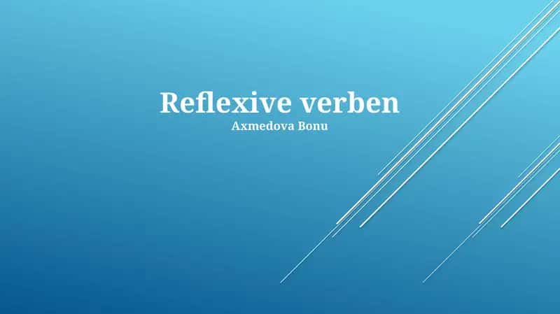 Reflexive verben