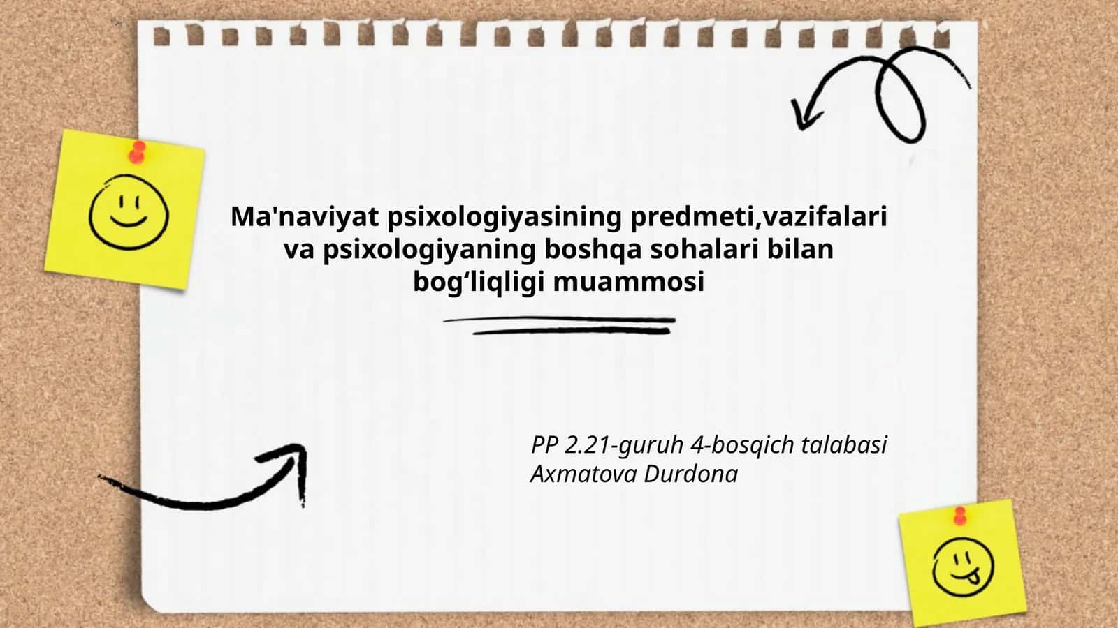 Ma'naviyat psixologiyasining predmeti, vazifalari va psixologiyaning boshqa sohalari bilan bogʻliqligi muammosi