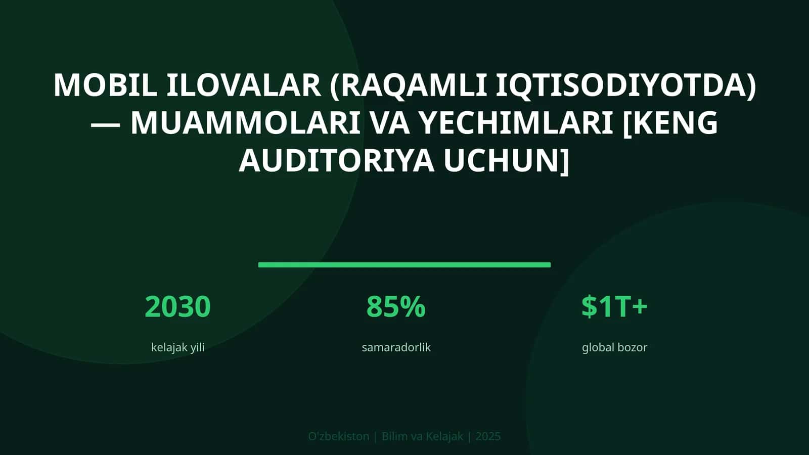 Mobil ilovalar (raqamli iqtisodiyotda) — muammolari va yechimlari [keng auditoriya uchun]
