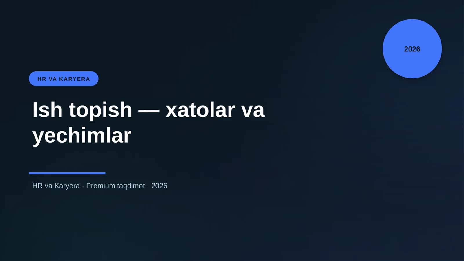 Ish topish — xatolar va yechimlar