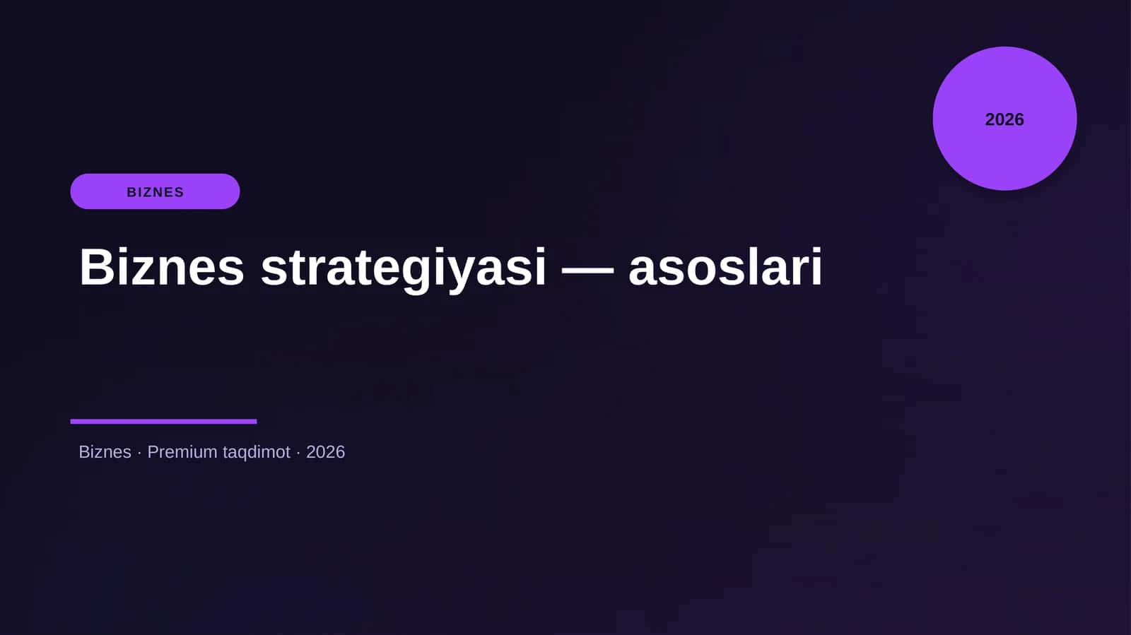 Biznes strategiyasi — asoslari