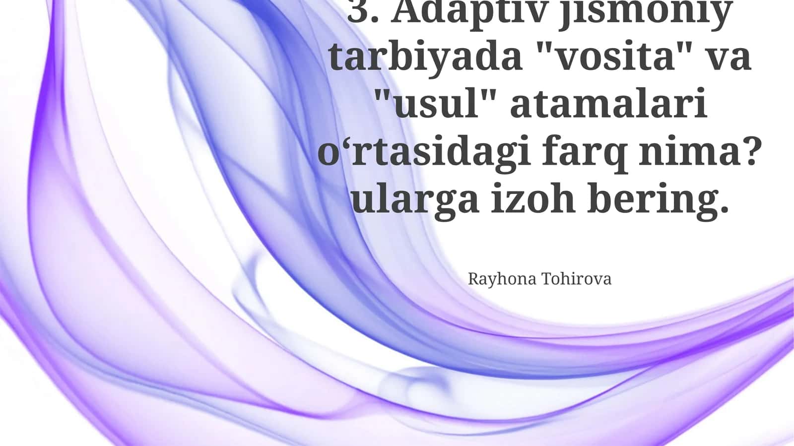 Moslashtirilgan Jismoniy Tarbiya Usullari