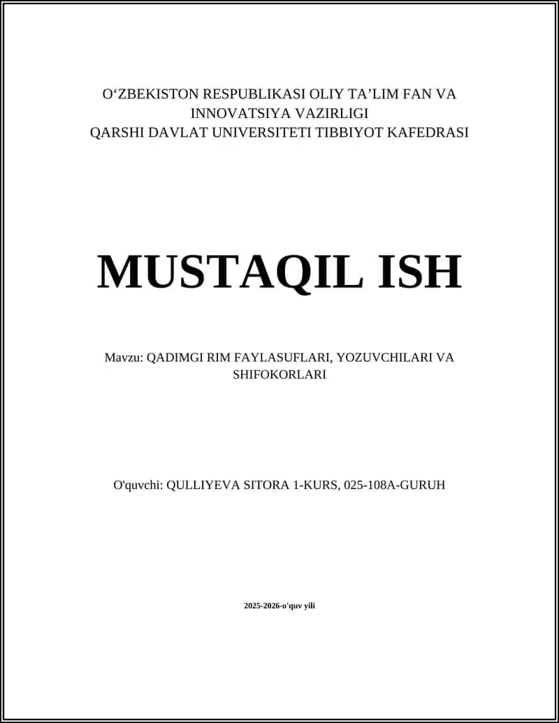 QADIMGI RIM FAYLASUFLARI, YOZUVCHILARI VA SHIFOKORLARI