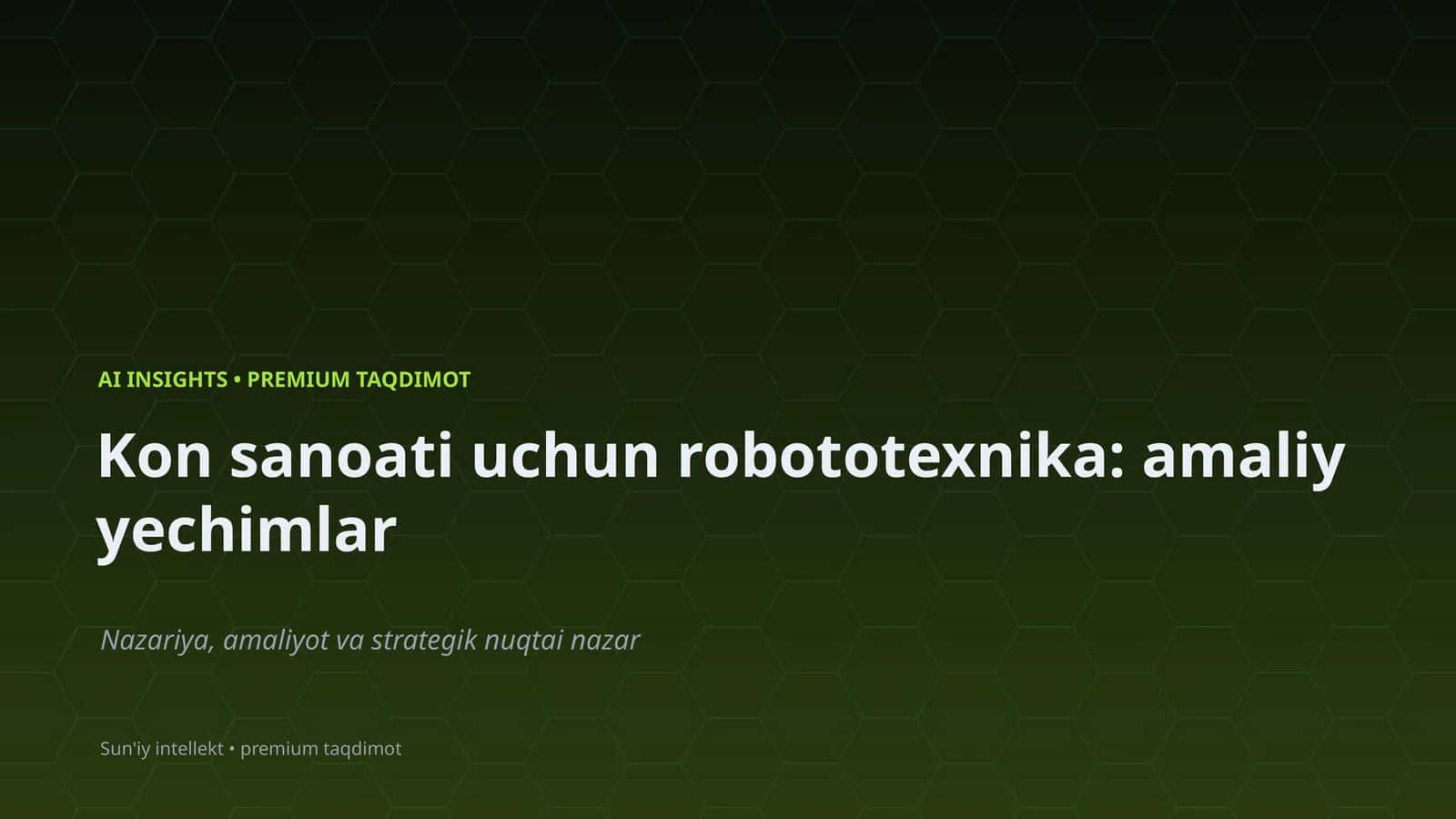 Robototexnika va AI sensor va aktuator