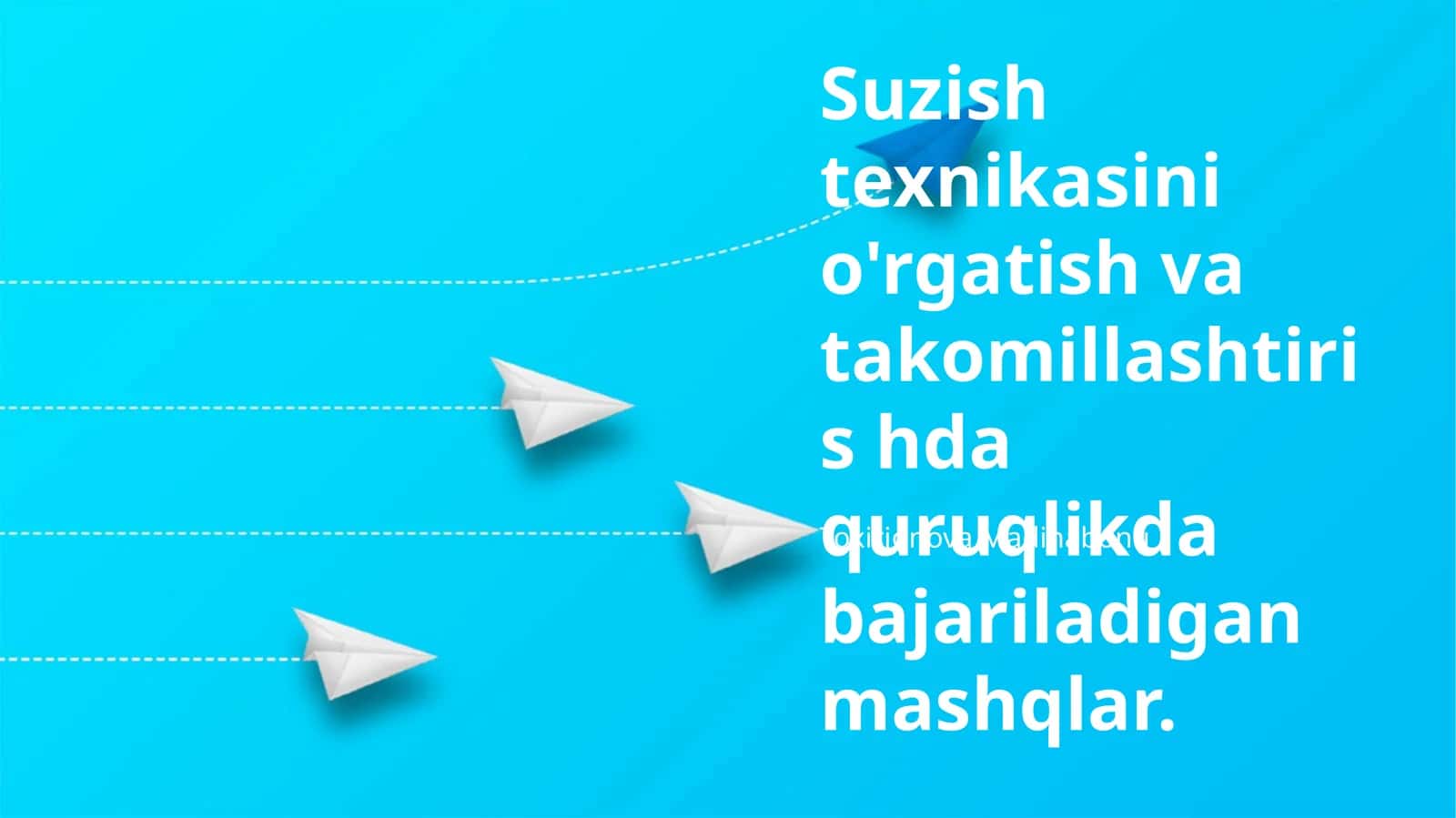 Suzish texnikasini o'rgatish va takomillashtiris mashqlar