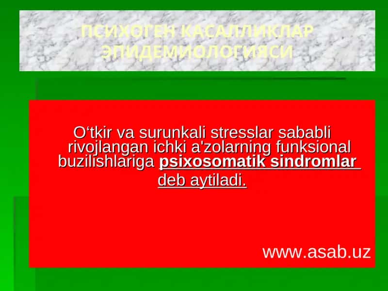 PSIXOSOMATIK KASALLIKLAR