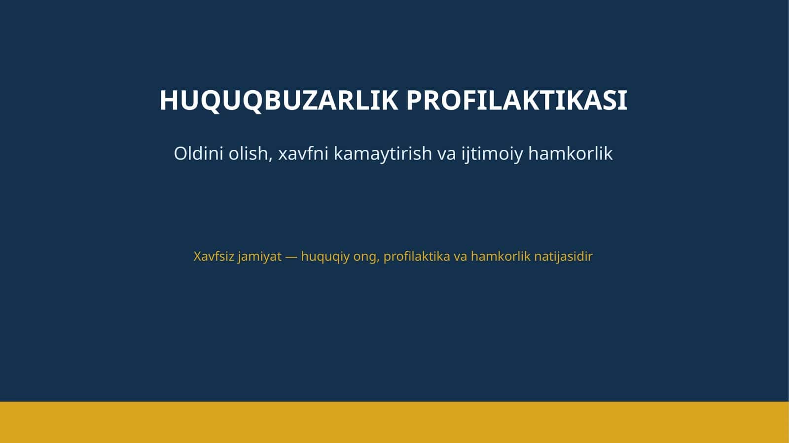 HUQUQBUZARLIK PROFILAKTIKASI