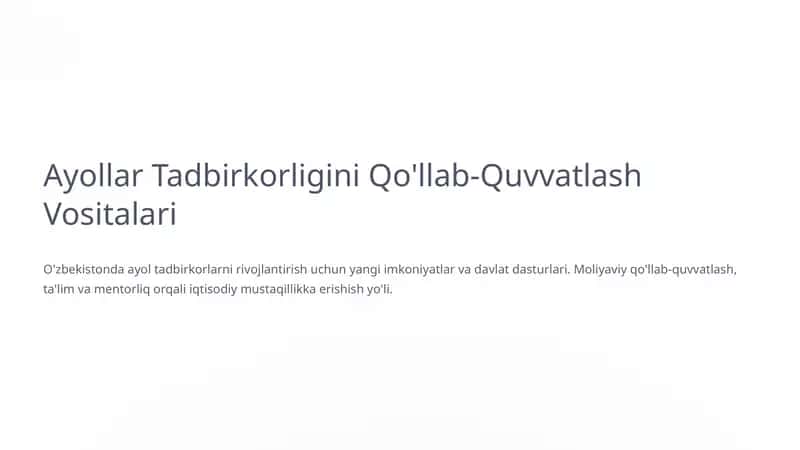 Ayollar Tadbirkorligi