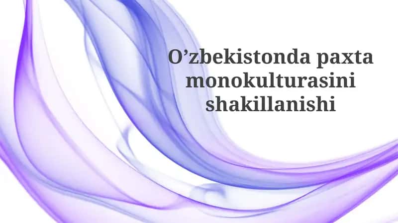 Paxta Monokulturasining Shakllanishi va Oqibatlari