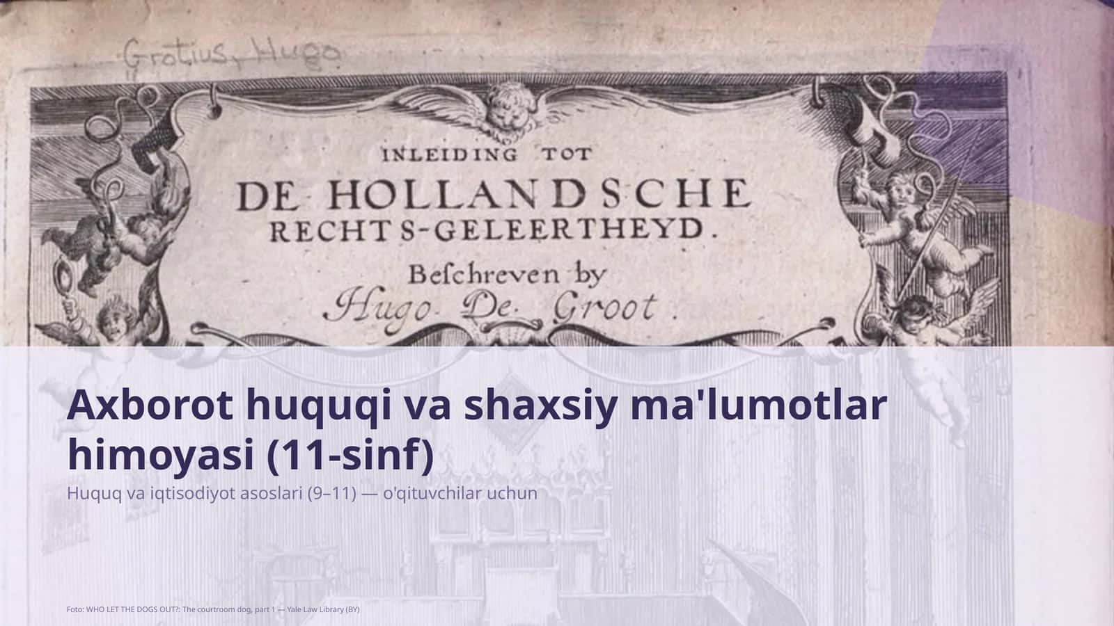 Axborot huquqi va shaxsiy ma'lumotlar himoyasi (11-sinf)