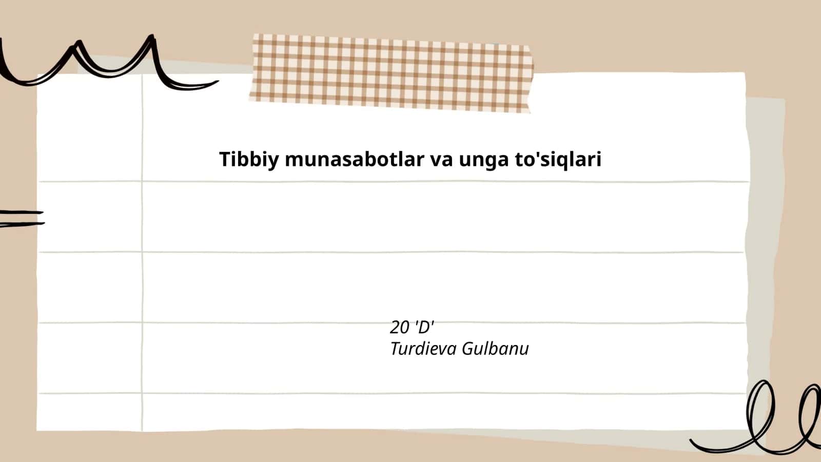 Tibbiy munasabotlar va unga to'siqlari