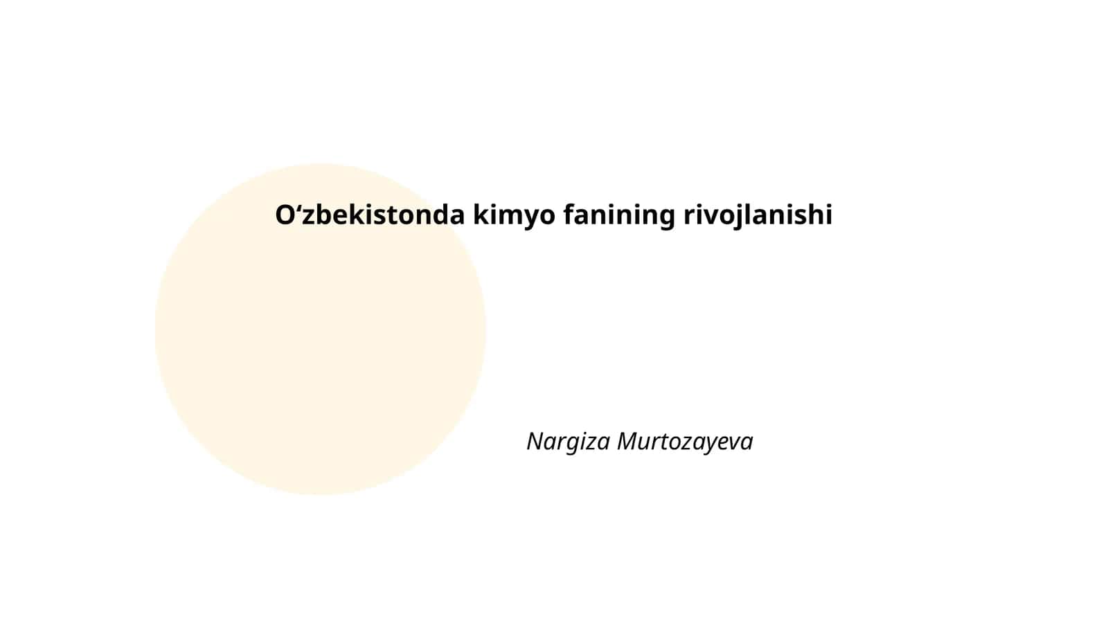 O‘zbekistonda kimyo fanining rivojlanishi