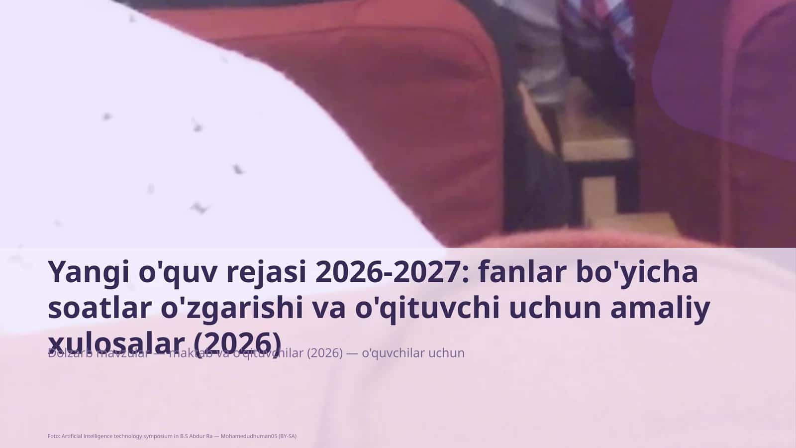Yangi o'quv rejasi 2026-2027