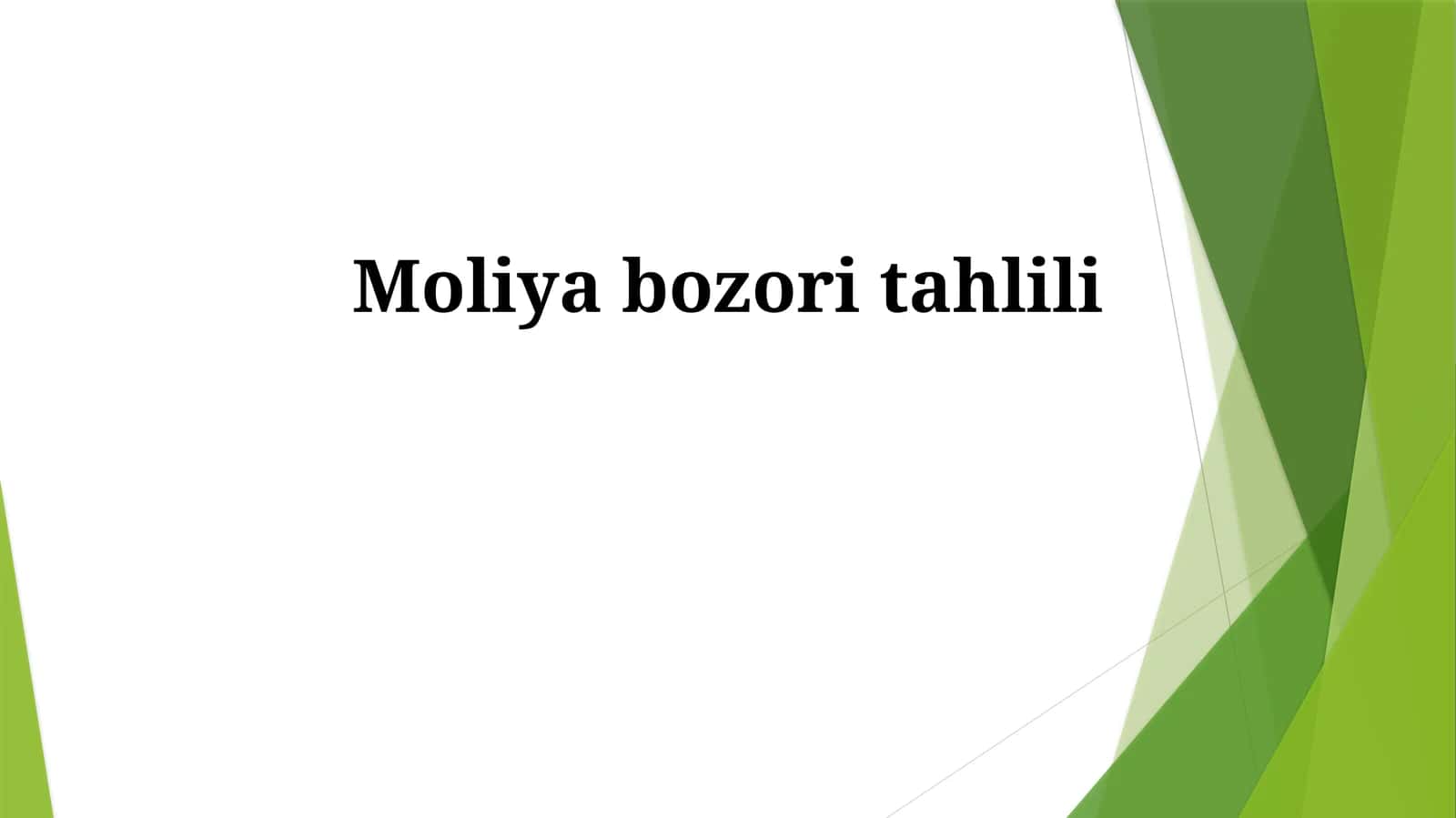 Moliya bozori tahlili