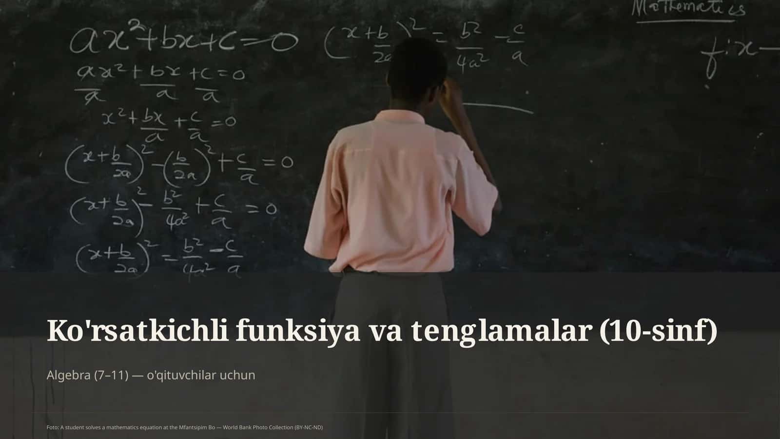 Ko'rsatkichli funksiya va tenglamalar (10-sinf)