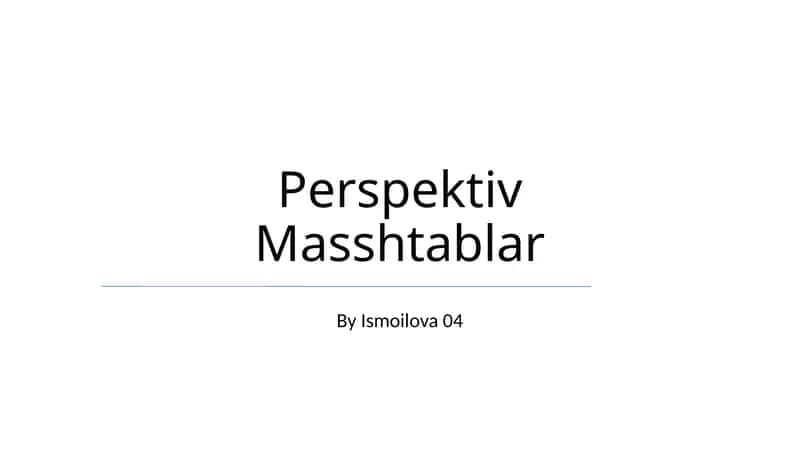 Perspektiv Masshtablar