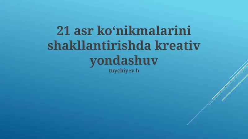 Kommunikatsiya va taqdimot qilish ko'nikmalari