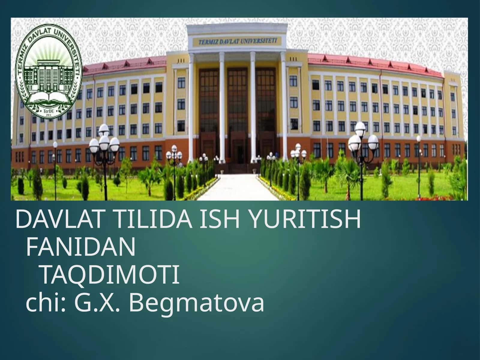 DAVLAT TILIDA ISH YURITISH FANIDAN TAQDIMOT