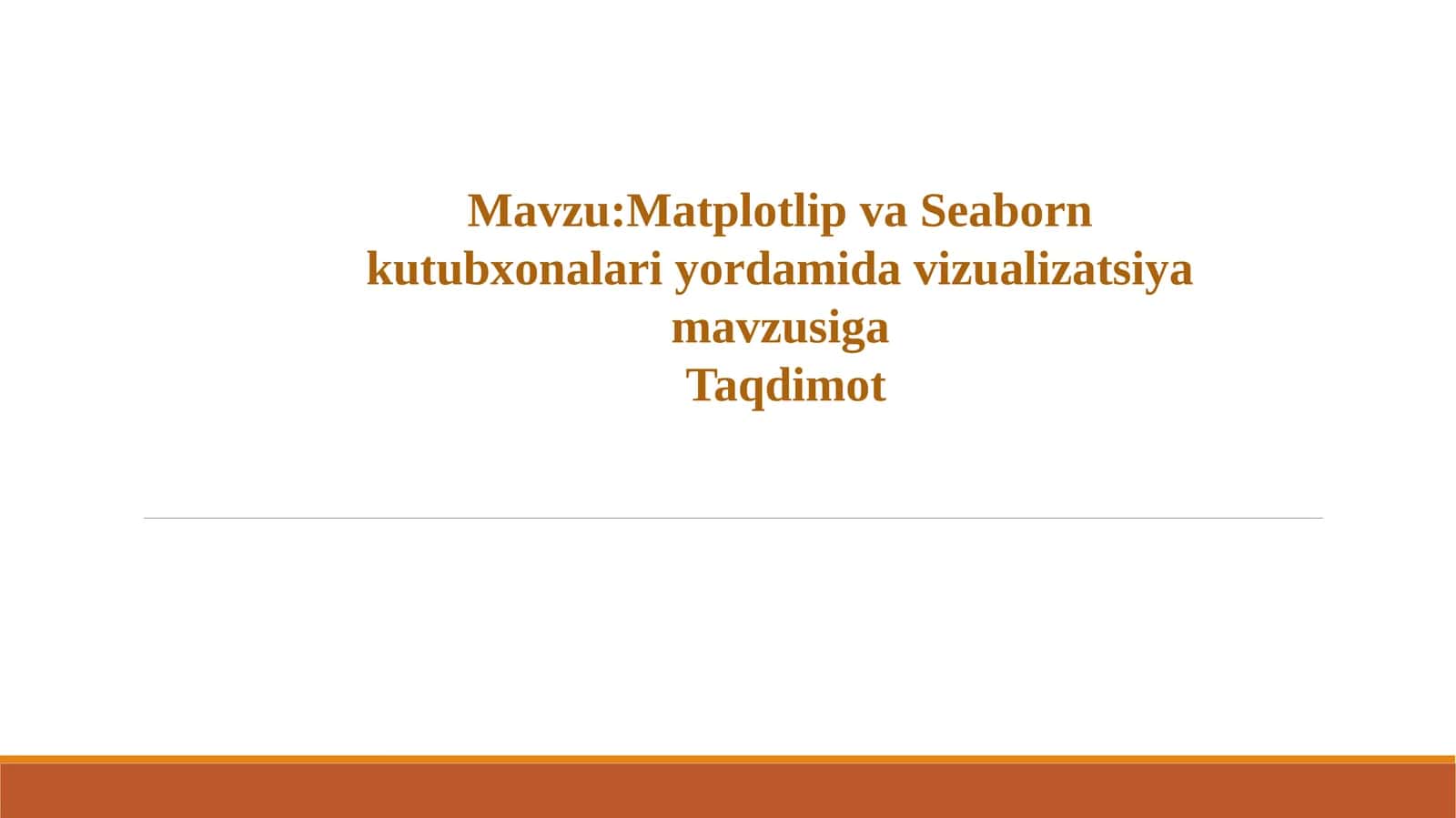 Matplotlib va Seaborn kutubxonalari yordamida vizualizatsiya