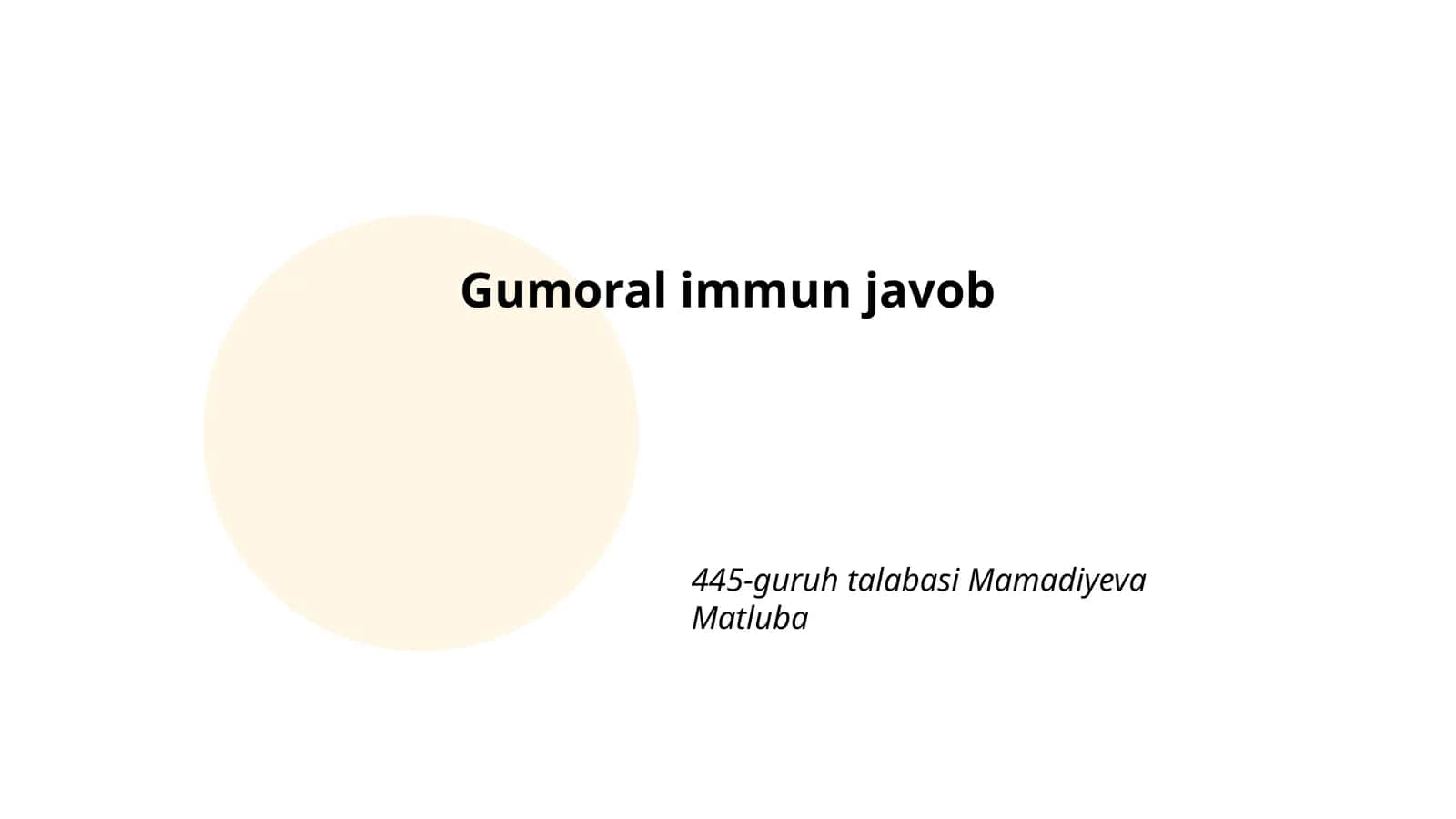 Gumoral immun javob
