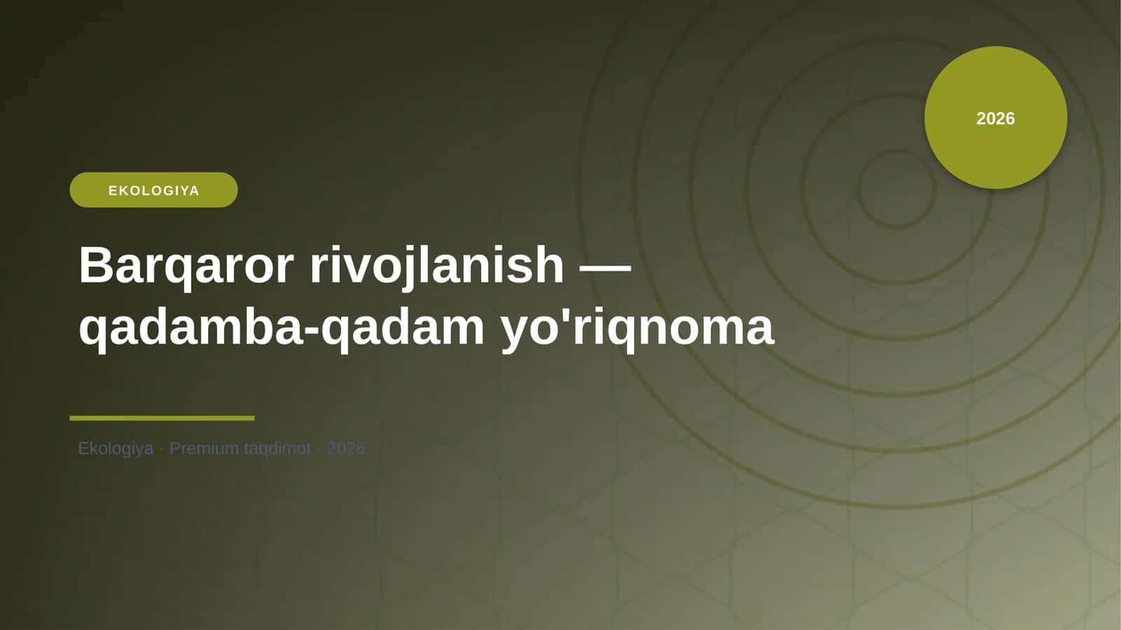Barqaror rivojlanish — qadamba-qadam yo'riqnoma
