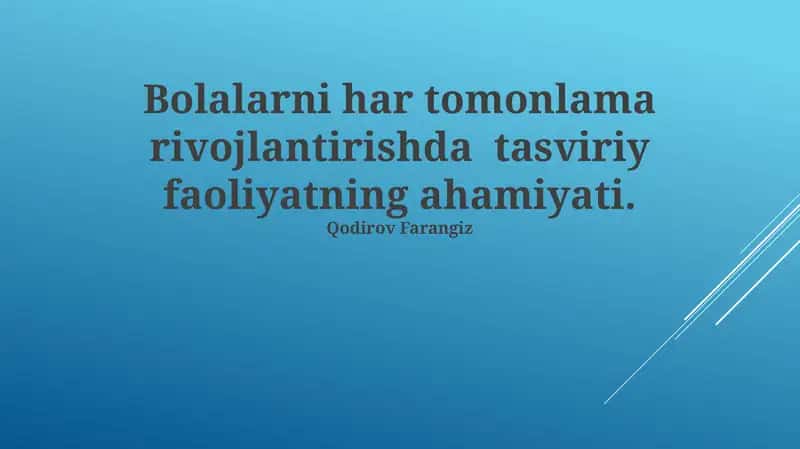 Tasviriy San'atning Ahamiyati